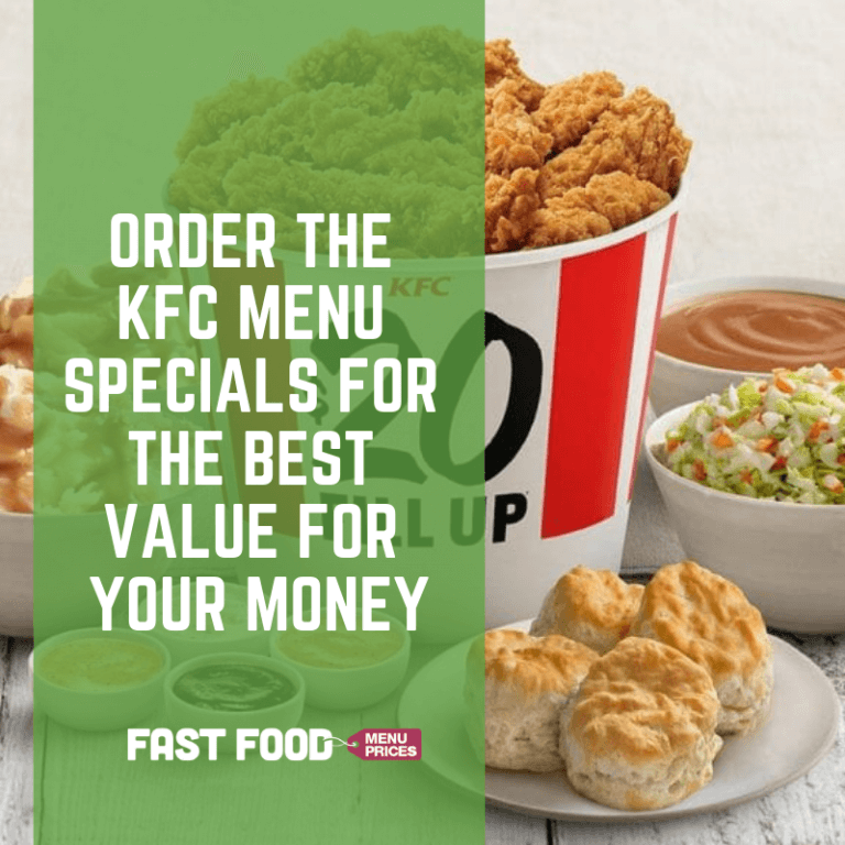 Order the KFC Menu Specials for the Best Value for Your Money Fast