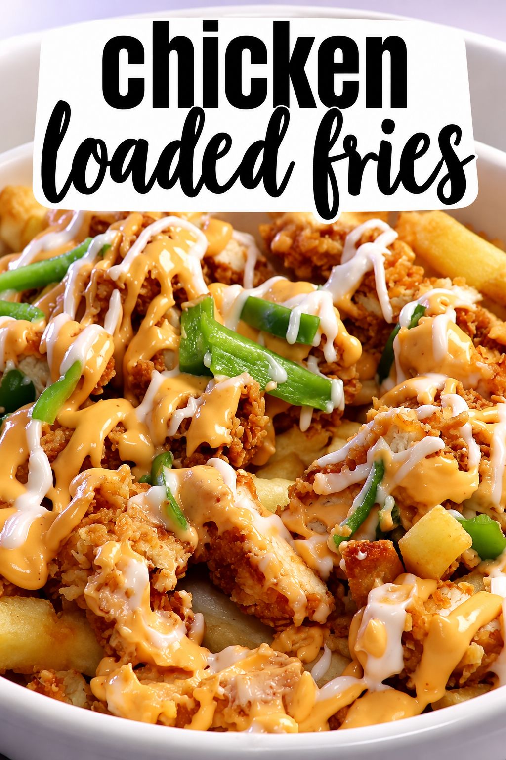 chicken loaded fries with cheese sauce loaded fries