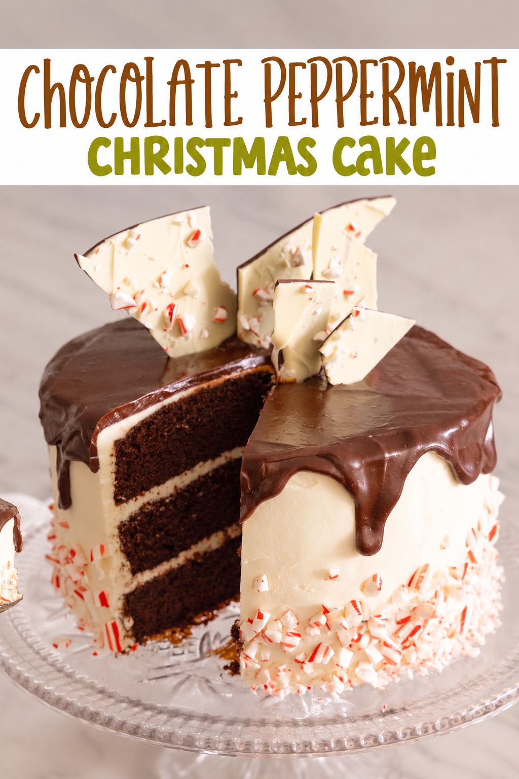 chocolate peppermint christmas cake