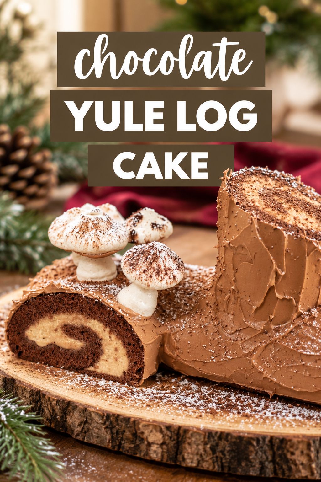chocolate yule log cake
