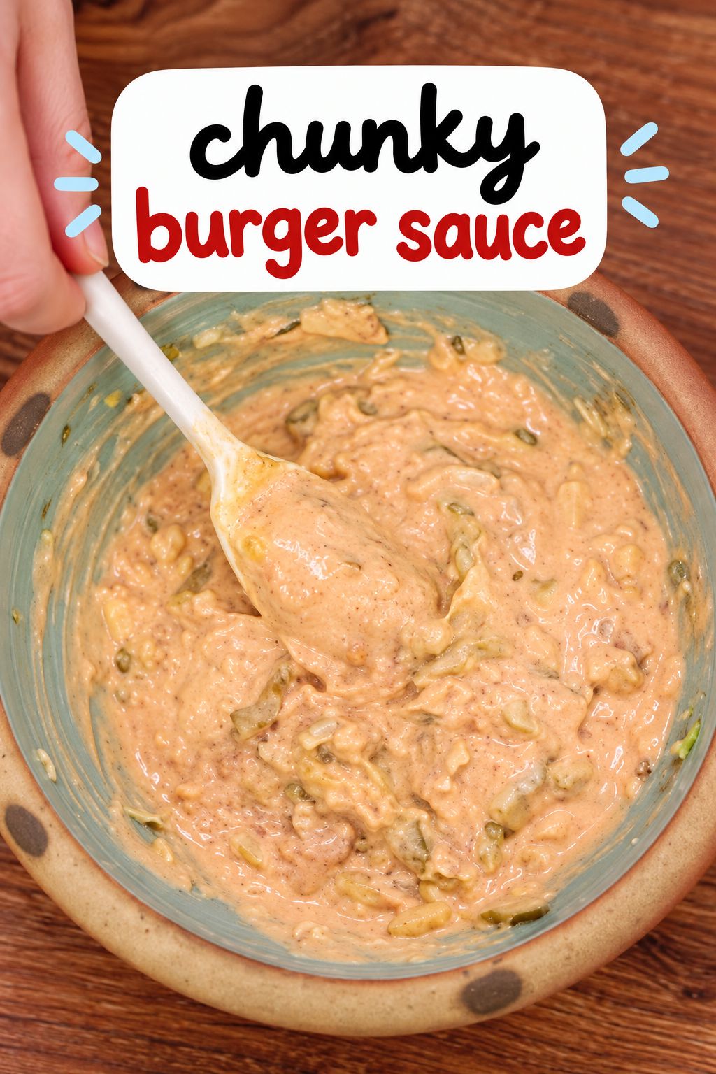 chunky lettuce and pickle burger sauce