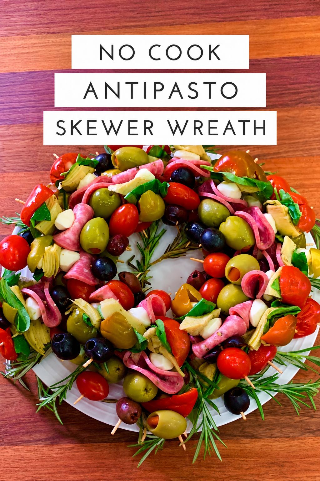 no cook antipasto skewer wreath