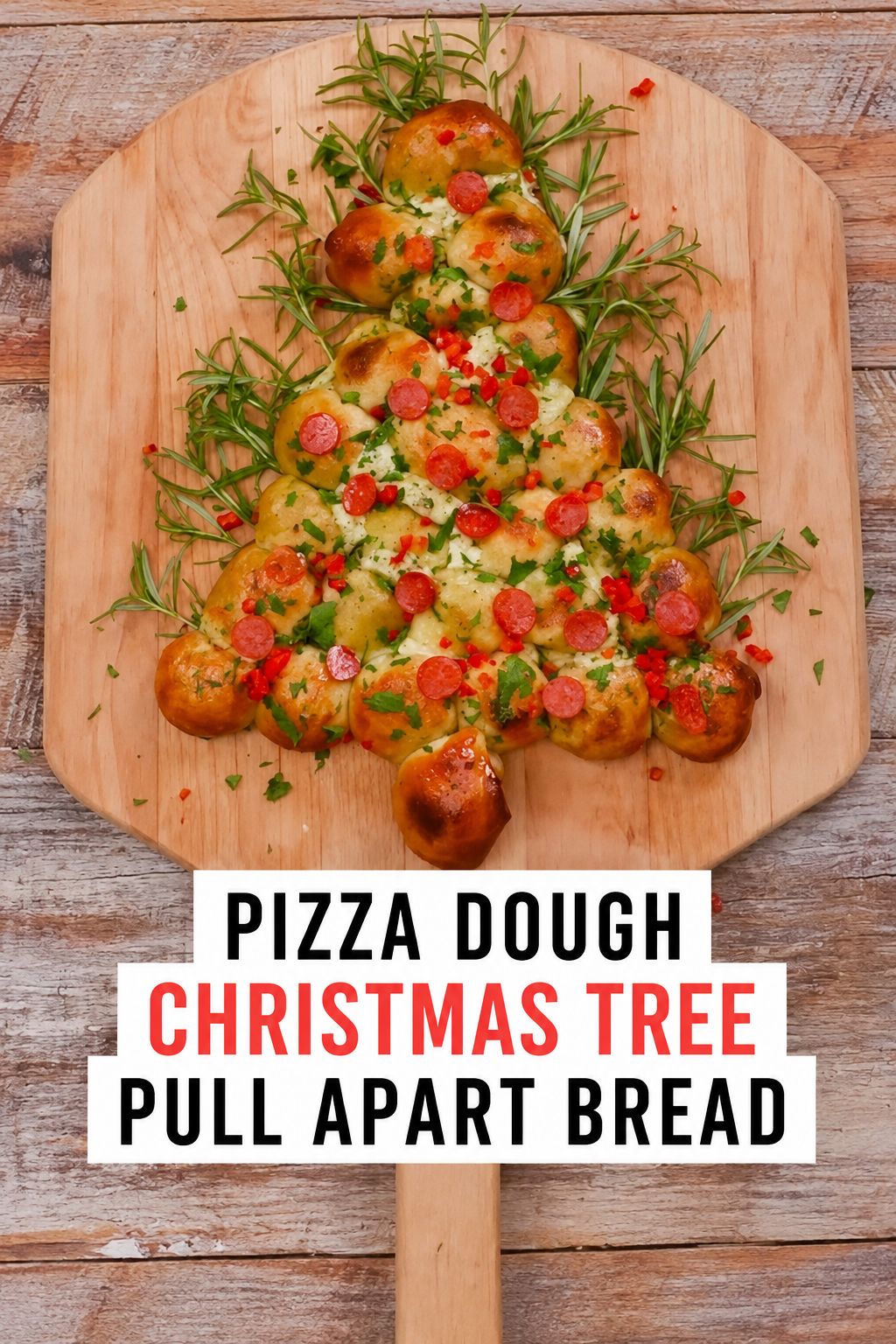 pizza dough christmas tree pull apart bread