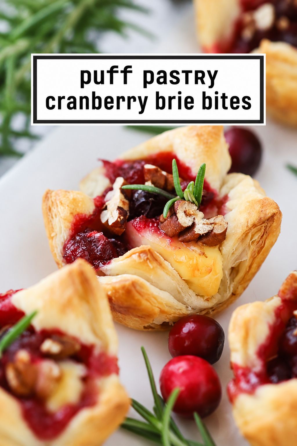 puff pastry cranberry brie bites