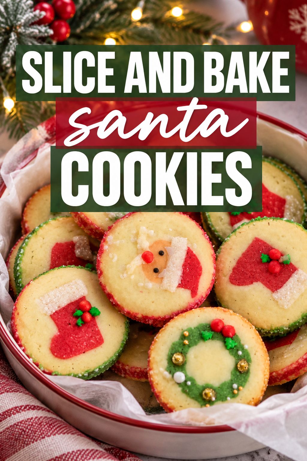 slice and bake santa cookies